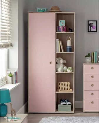 Argos Home Camden 1 Door Shelf Pink Wardrobe