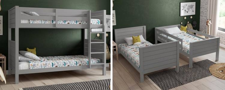 Jupiter Wooden Bunk Bed detached into two single beds