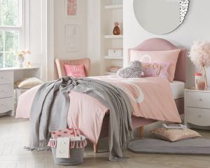 Princess Divan with Headboard and Mattress - Pink