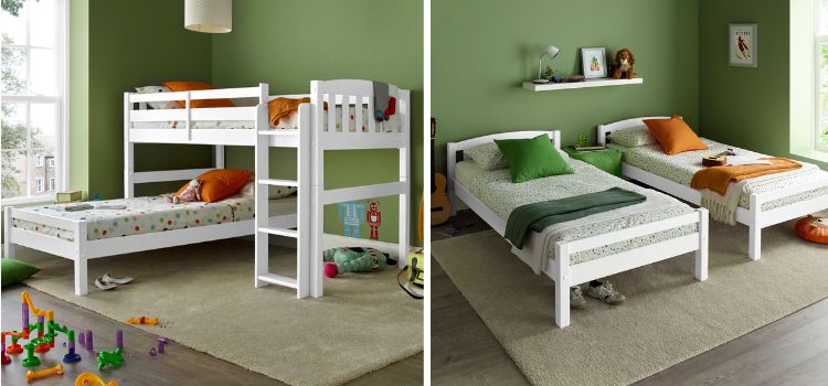 Max White Wooden 6-in-1 Combination Bed